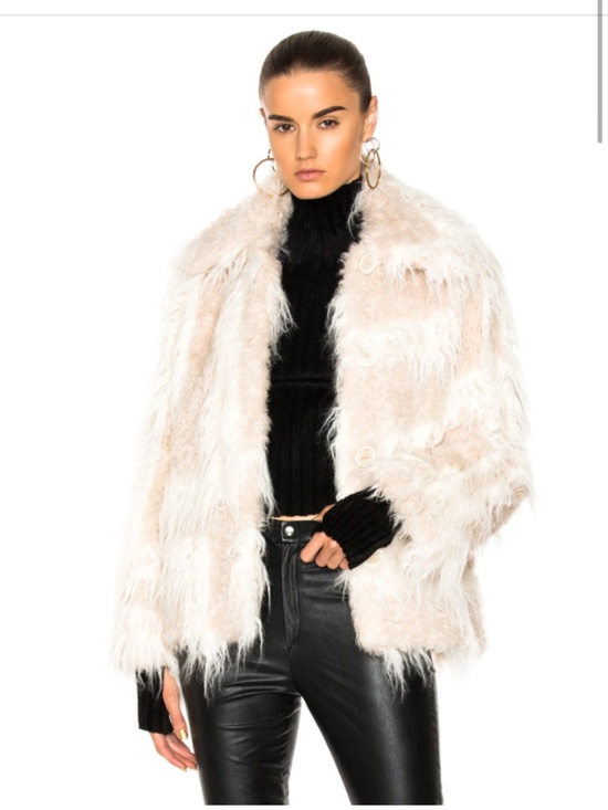Helmut Lang Jackets & Blazers - Helmut Lang Faux Fur Jacket Cream Ivory Shaggy Plush Coat